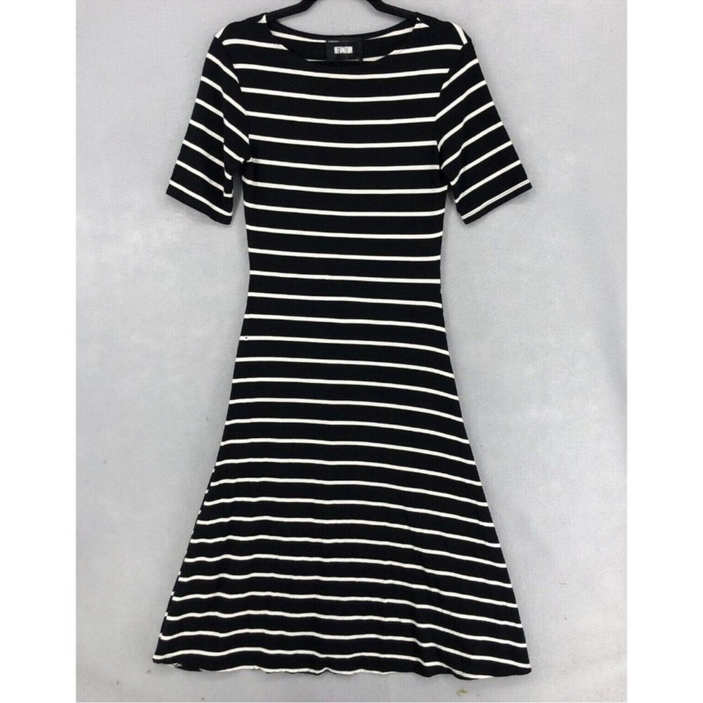 Reformation USA Womens Dress A-Line Flare Midi Striped Black White Size Snall - Picture 4 of 4